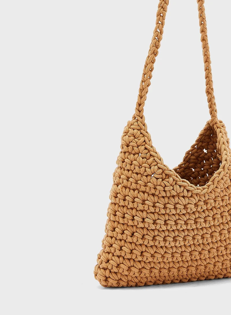 Ginger Weaved Crochet Shopper Bag