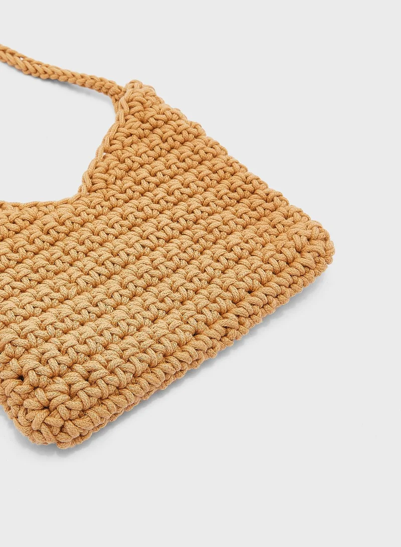 Ginger Weaved Crochet Shopper Bag