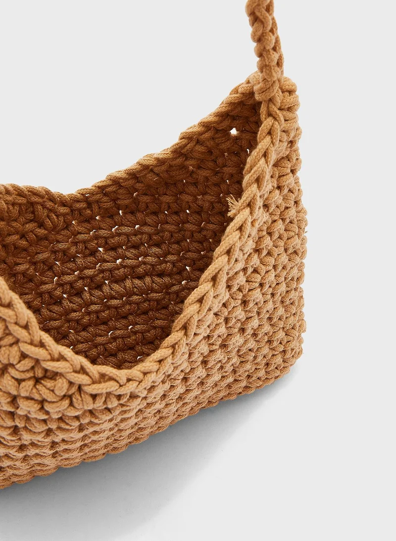 Ginger Weaved Crochet Shopper Bag