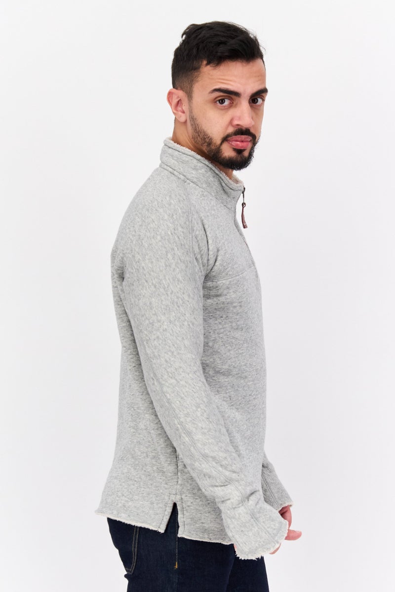 TRUE GRIT Men High Neck Long Sleeves Heather Sweatshirt Grey - Image 2