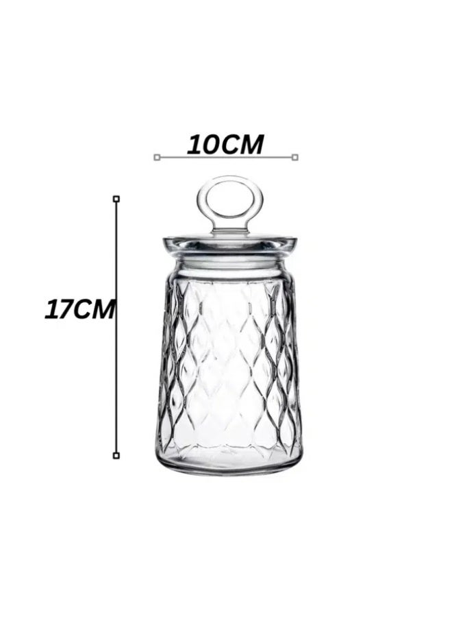 باساباتشي Pasabahce Leafy Glass Jar 1080ml-Turkey Made - Image 2