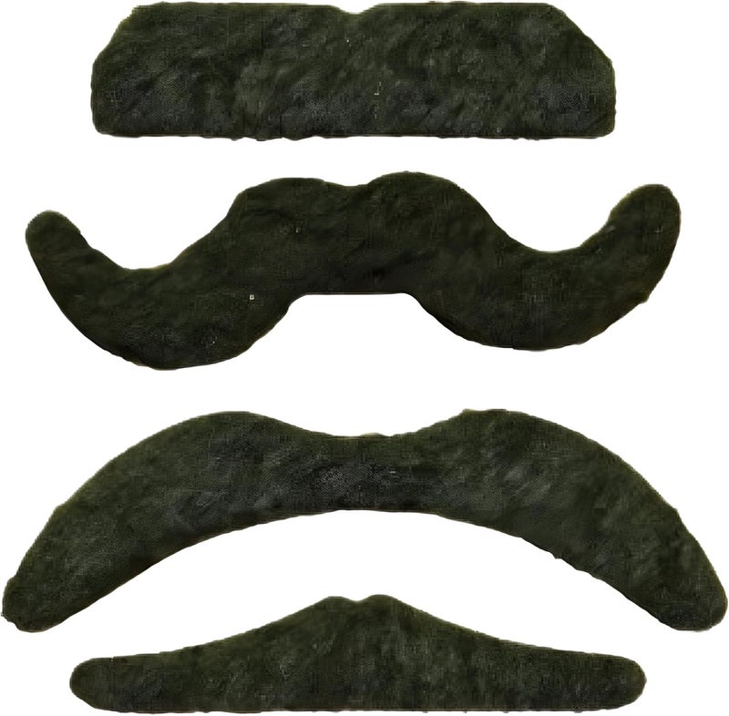 Unique Black Mustache Accessories  Assorted Designs  4 Pcs - Image 1
