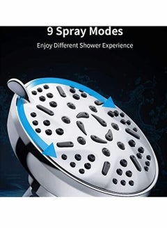 Excefore Shower Head, High Pressure RainType 4.5-inch Concealed 9-speed Small Top Spray,Luxurious And Modern Appearance  - Image 2