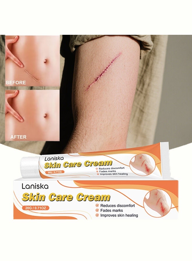 LANISKA Skin Care Cream, Wound Healing Scar Fading Ointment, Relieves Discomfort, Fades Marks, Improves Skin Repair for Minor Cuts, Scrapes, Burns, All Skin Types 20g - Image 1