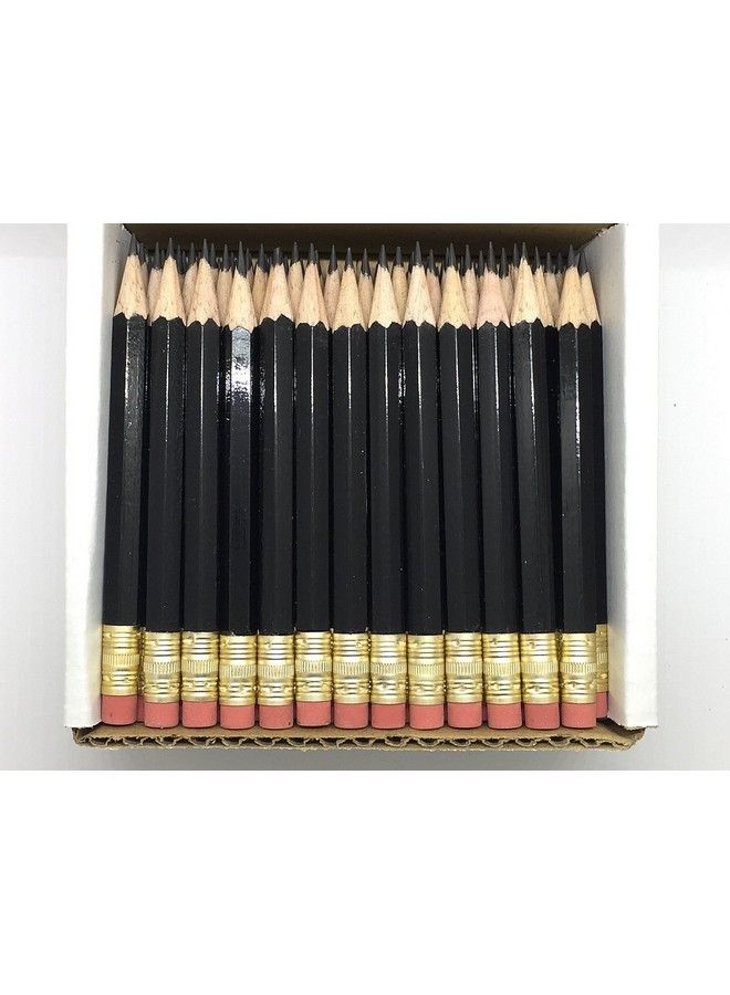 Express Pencils Half Pencils With Eraser Golf Classroom Pew Short Mini Non Toxic Hexagon Sharpened 2 Pencil Color Black Box Of 72 (Half Gross) Golf Pocket Pencil Tm  - Image 1