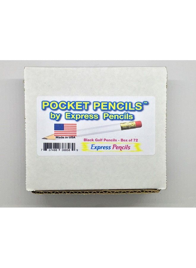 Express Pencils Half Pencils With Eraser Golf Classroom Pew Short Mini Non Toxic Hexagon Sharpened 2 Pencil Color Black Box Of 72 (Half Gross) Golf Pocket Pencil Tm  - Image 5