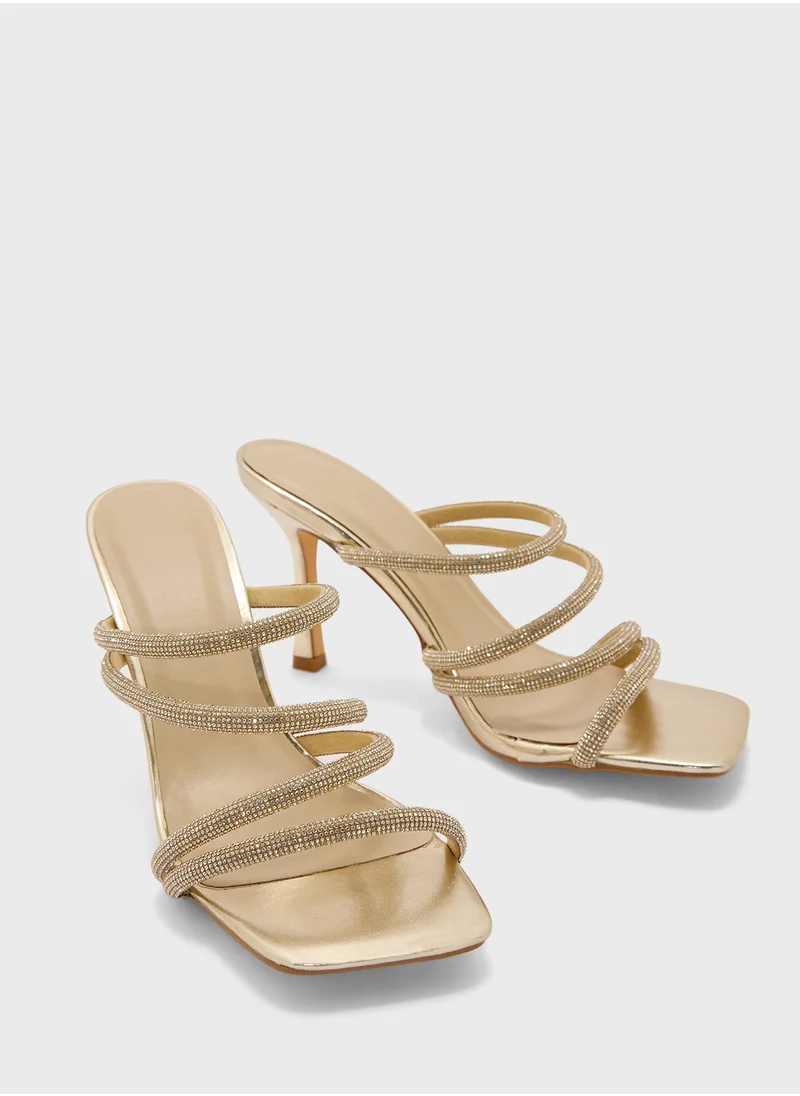 Truffle Stud Detail Dousie Strap Pump