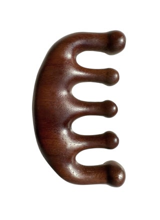 Wooden Scalp Massager Handmade 100 Percent Natural Green Sandalwood Wide Tooth Combs