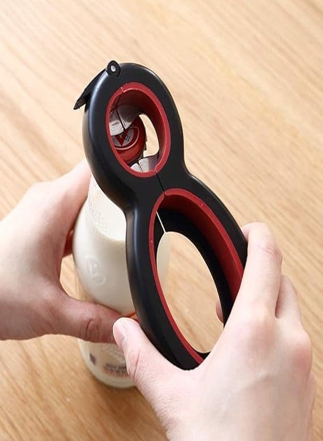 Botash Stainless Steel Manual 6 in 1 Multifunctional jar Bottle can Opener Tool for Kitchen,Handy Easy Grip Bottle Opener Cap lid Remover(1pcs/Multicolour) - Image 3