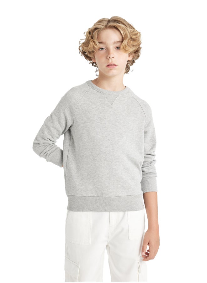 DeFacto Boy Regular Fit Crew Neck Long Sleeve Knitted Sweat Shirt  - Image 2