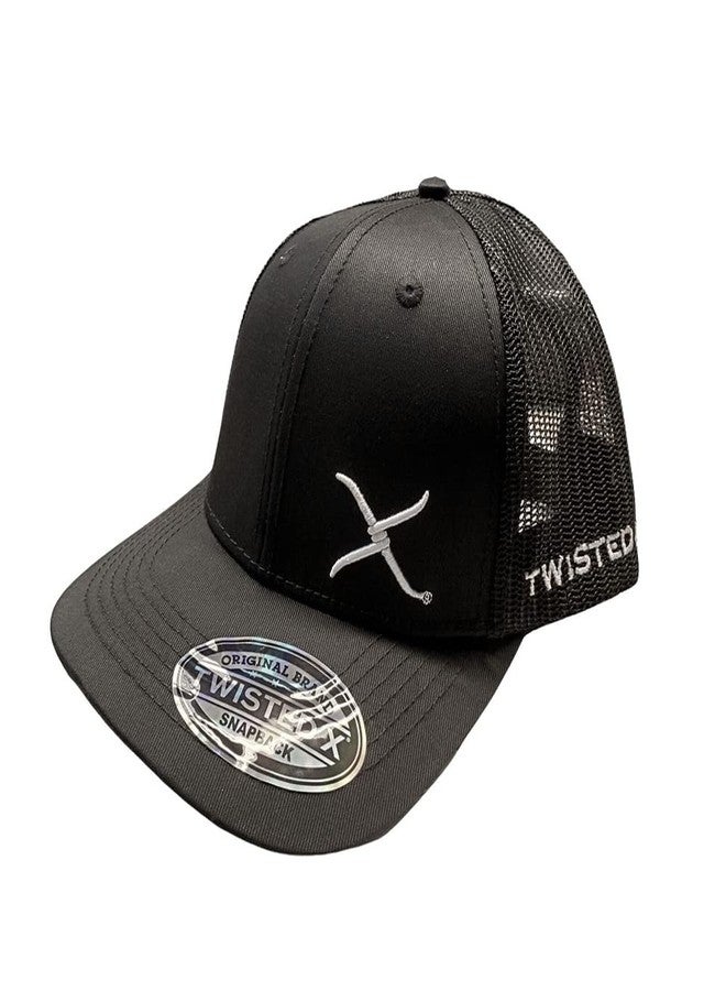 Twisted X 6-Panel Adjustable Cap, Snapback, OSFA Black - Image 1