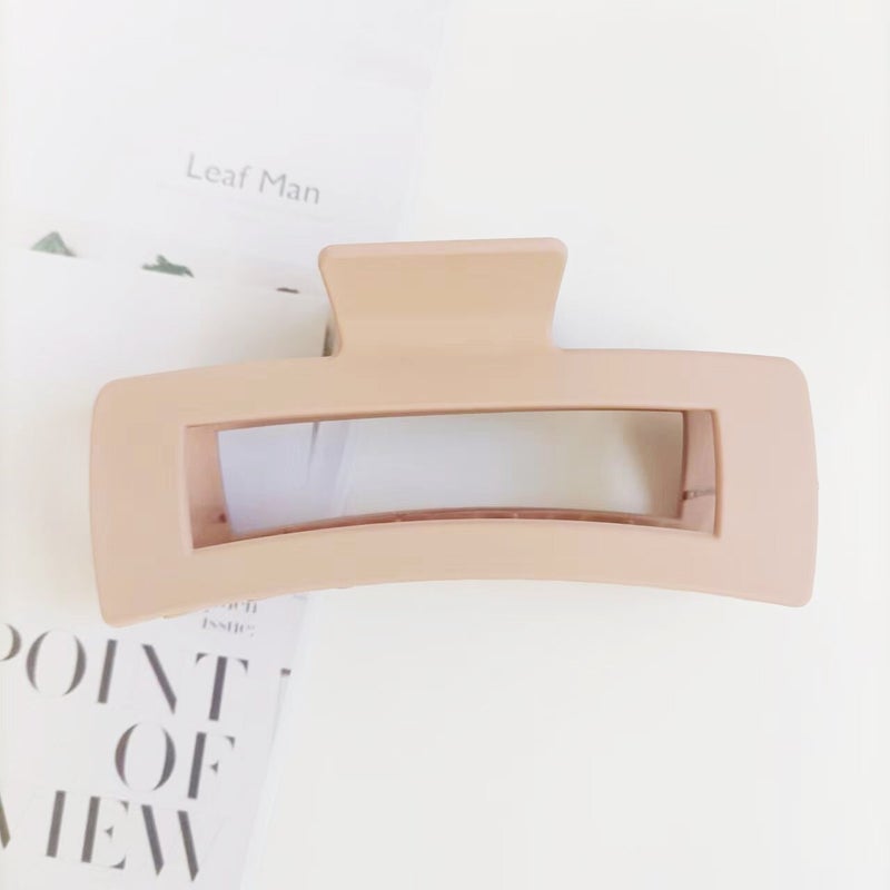 Loquat 13cm square grab clip hair quantity shark clip frosted solid color hair grab bath clip back head hair clip wholesale Deep flesh