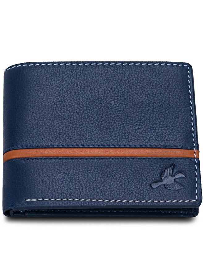 HORNBULL HORNBULL Denial Navy Leather Wallet for Men | Leather Mens Wallet with RFID Blocking | Wallets Men Genuine Leather  - Image 1