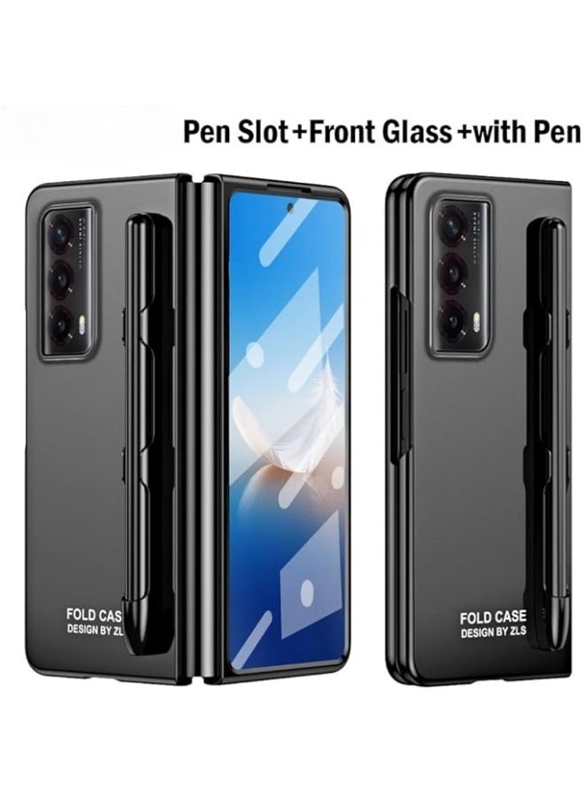 عام متوافق مع حافظة هاتف هونر ماجيك في 2 ، حافظة مطلية بالكهرباء رفيعة للغاية ، واقي شاشة عالي الوضوح + حافظة + قلم ، حماية شاملة ضد السقوط - Image 2