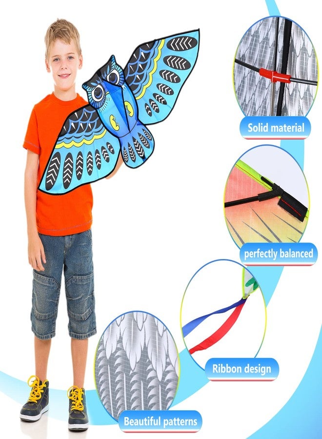 Leitee 6 Pack Large Kite for Kids and Adults Butterfly Kite for Kids Age 4-8-12 Dragonfly Owl Parrot Eagle Goldfish Teens Toy Easy to Fly for Game Beach Outdoor Activities Gifts(Cool Style) - Image 3