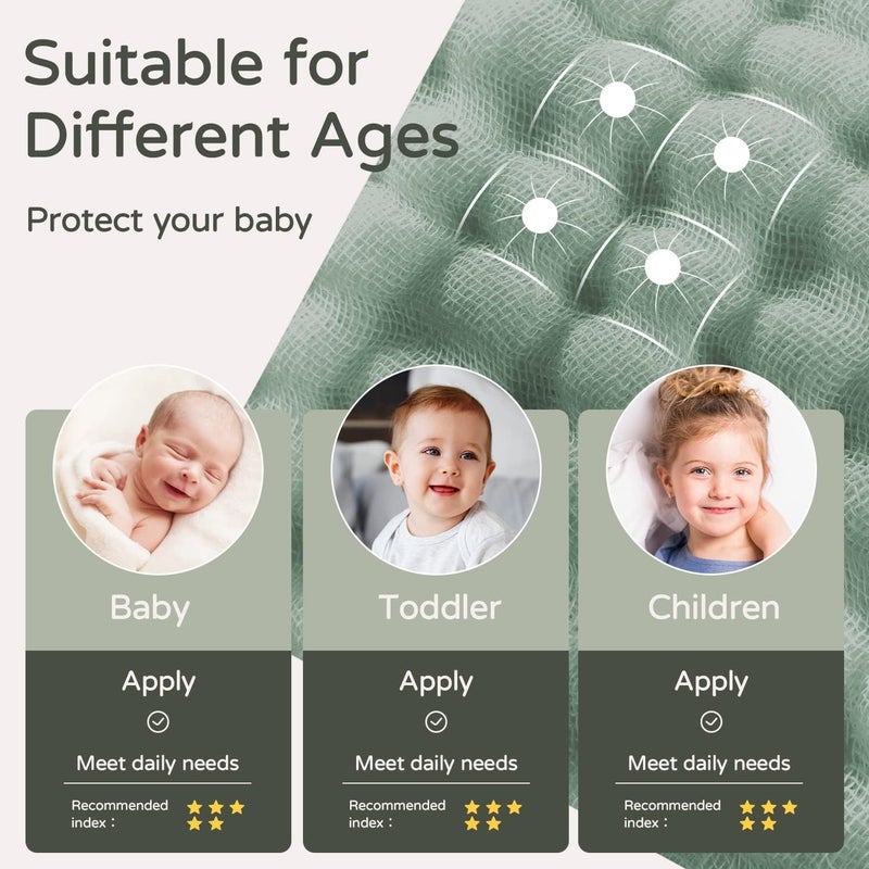 YOOFOSS Hooded Baby Towels for Newborn 2 Pack 100% Muslin Cotton Baby Bath Towel with Hood for Babies, Infant, Toddler and Kids, Large 32x32Inch, Soft and Absorbent Newborn Essential - Image 5
