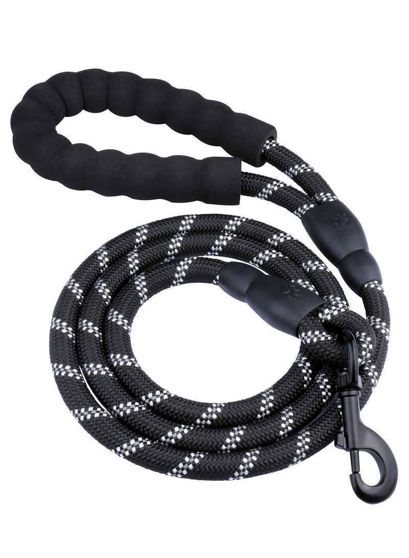 SYOSI Rope Dog Lead, 5FT Durable Rope Twist Lead with Soft Padded Handle and High Reflective Threads for Small, Medium and Large Dogs - Image 1