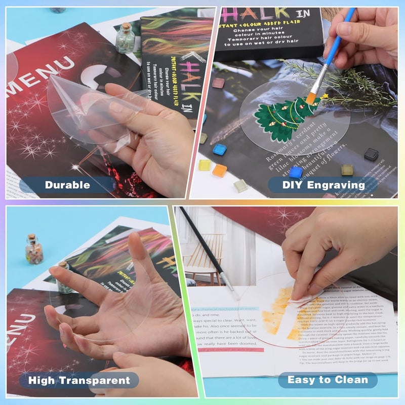 TPGP Thrseely 50PCS Clear Circle Acrylic Blanks - 4 Inch Round Sheets for DIY Projects - Image 5