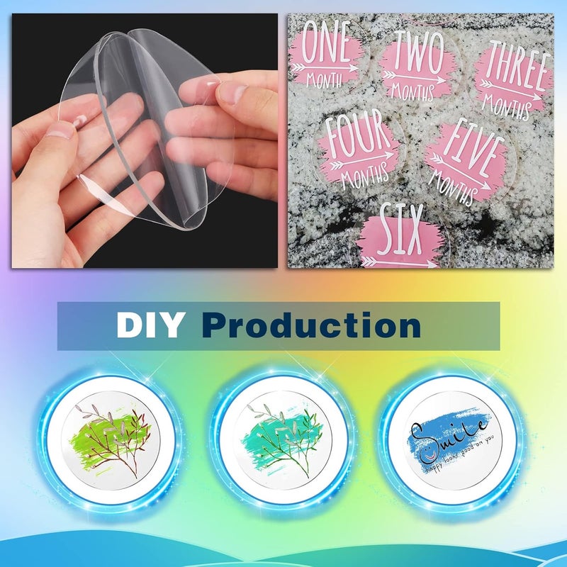 TPGP Thrseely 50PCS Clear Circle Acrylic Blanks - 4 Inch Round Sheets for DIY Projects - Image 4
