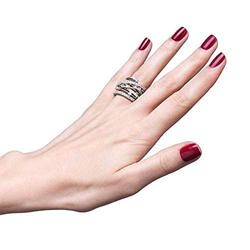 AZQ 925 Sterling Silver Shining white/Rose gold X Criss Cross Ring Cubic Zirconia Promise Rings CZ Love Cross Knot Ring Engagement Wedding Band Ring for Women (US Code 9) - Image 4