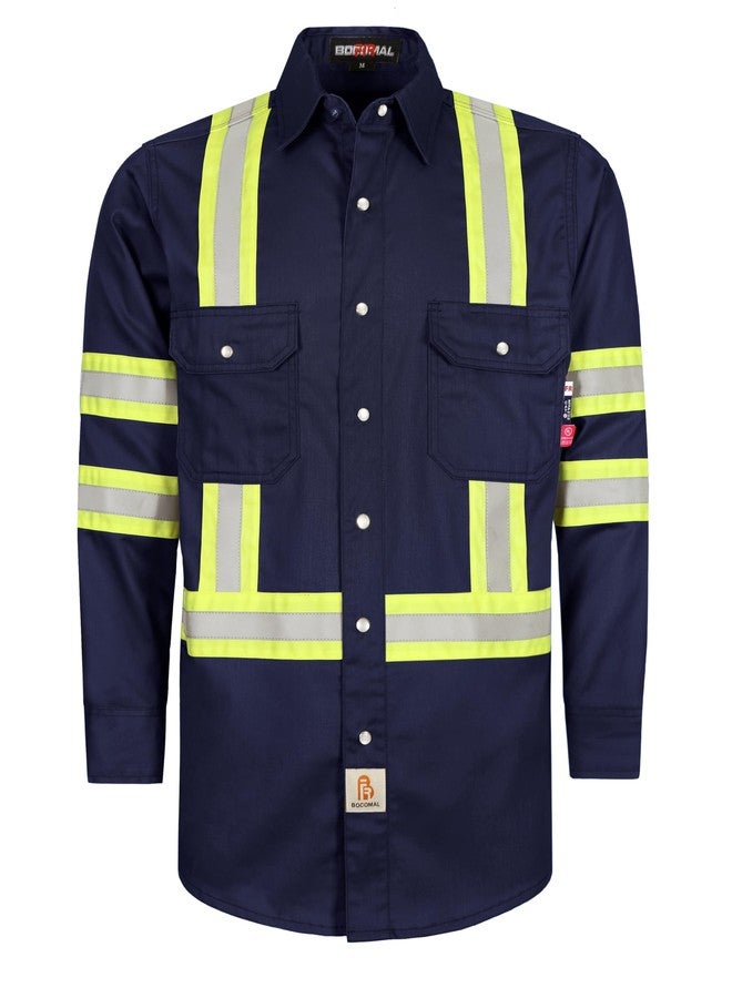 BOCOMAL FR Hi-Vis Shirts Lightweight Type O Class 1 High Visibility Flame Resistant/Fire Retardant Refective Safety Shirt - Image 1