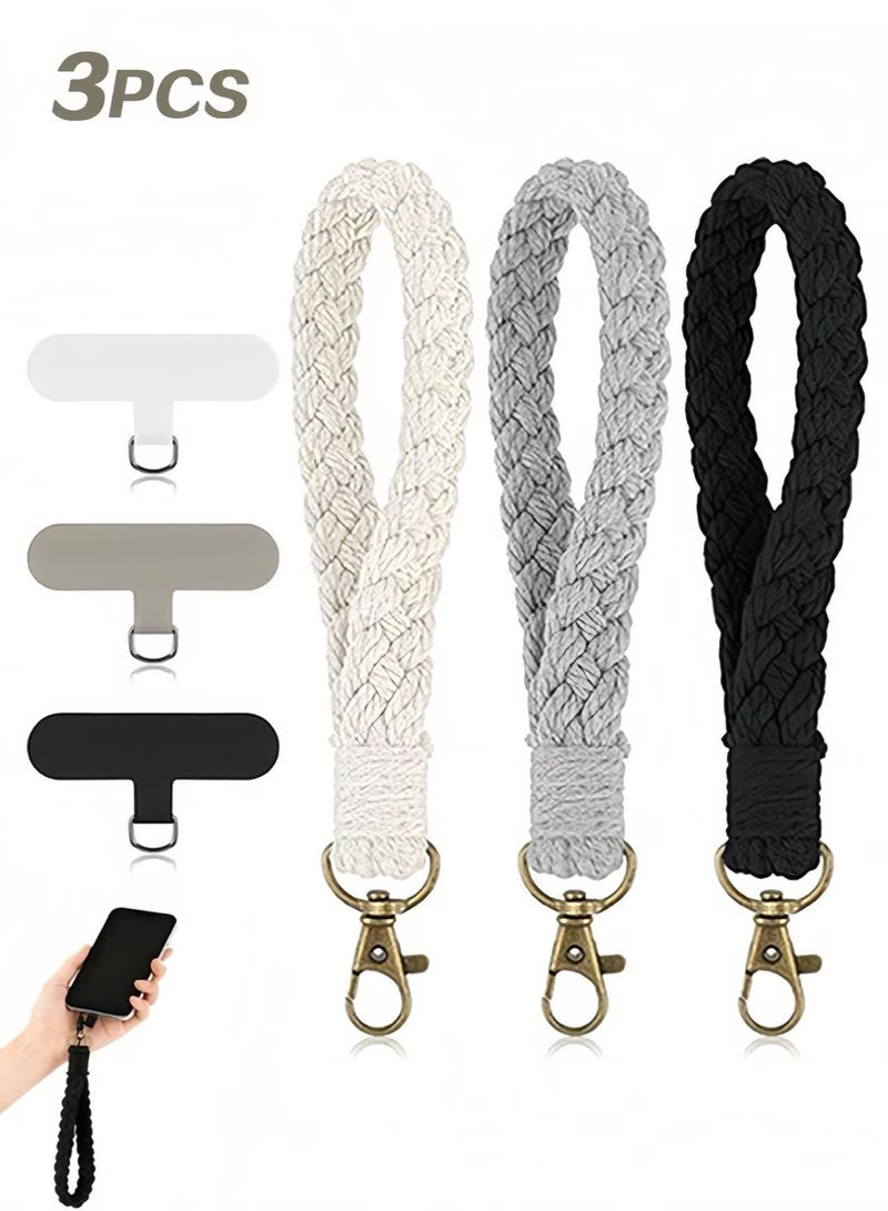 SUNDAREE 3 قطع حزام معصم الهاتف، حبل للهاتف المحمول مع علامة تبويب سلسلة مفاتيح معصم سحرية سلسلة هاتف مضادة للفقد للنساء والرجال - Image 1