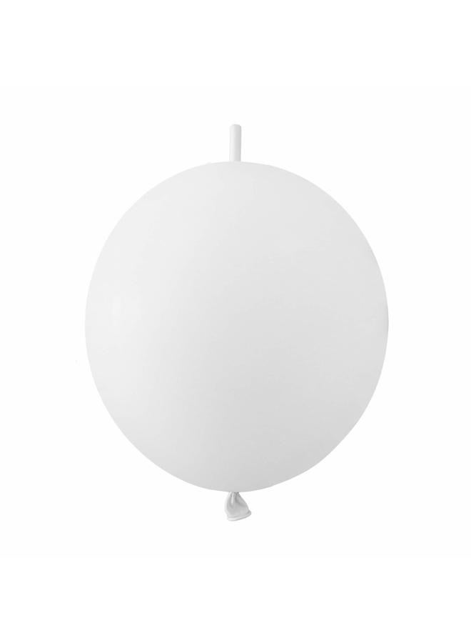 IN-JOOYAA 10 Inch White Latex Link Balloon 50 Pcs Quick Linkable Balloon for Party Decoration - Image 1