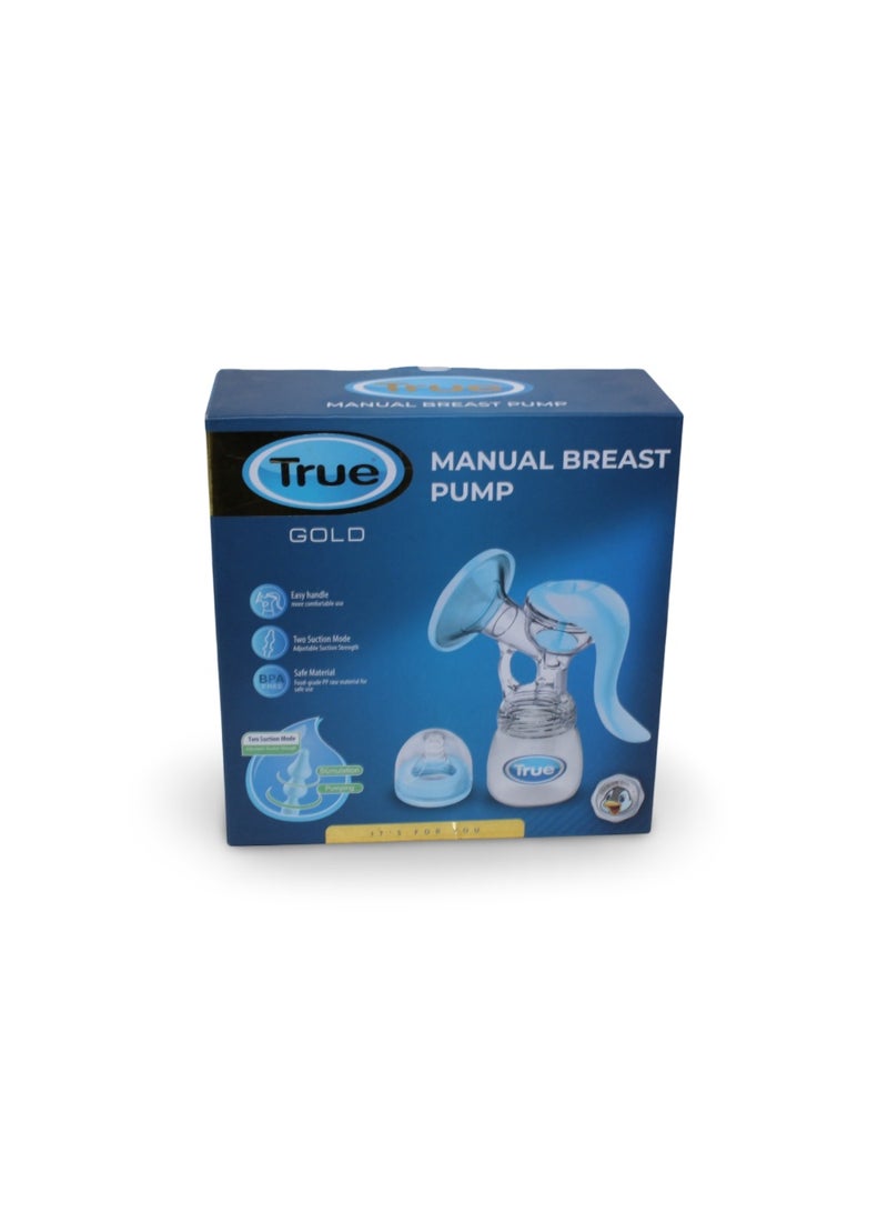 True Gold Manual Breast Pump – Baby Blue - Image 1
