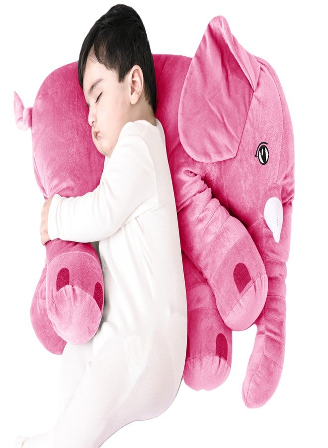 DearJoy Big Size Fibre Filled Stuffed Animal Elephant Soft Toy for Kids of Plush Hugging Soft Toy for Kids boy Girl Birthday Gift (60 cm, Pink Color, 1 Year Above) - Image 1