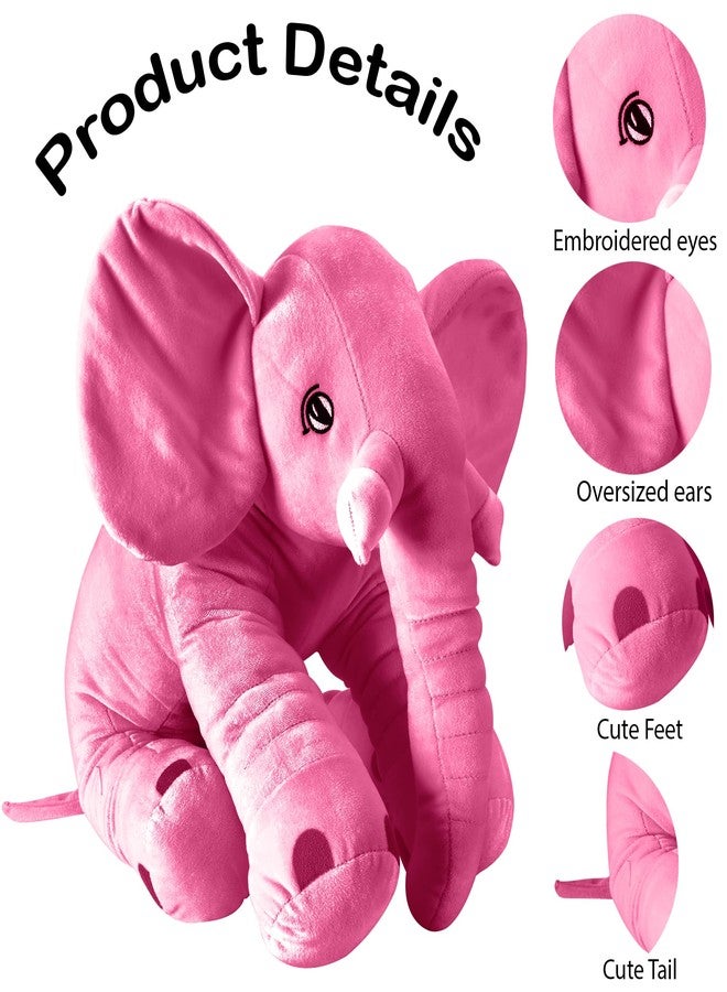 DearJoy Big Size Fibre Filled Stuffed Animal Elephant Soft Toy for Kids of Plush Hugging Soft Toy for Kids boy Girl Birthday Gift (60 cm, Pink Color, 1 Year Above) - Image 5