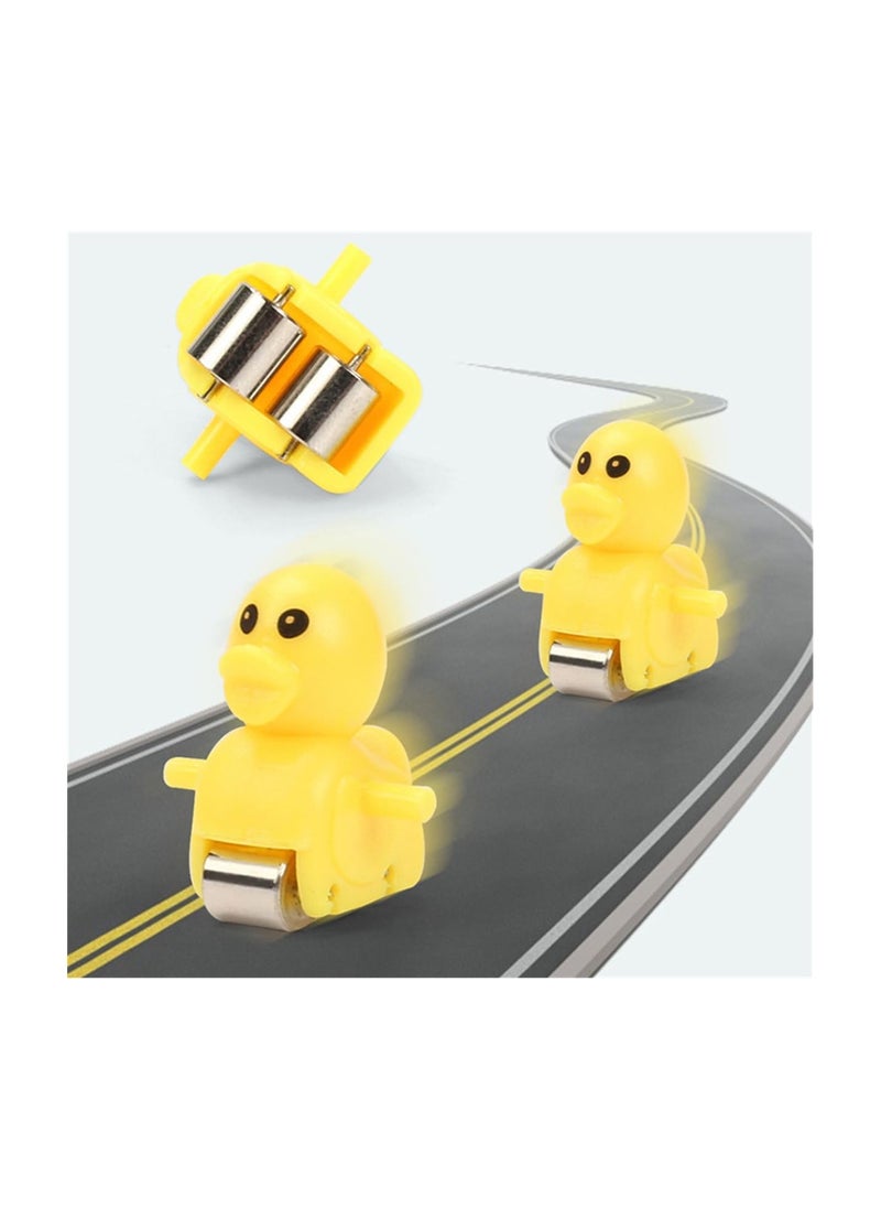 Electric Ducks Chasing Race Track Game Set, Small Ducks Climbing Toys with 9 LED Flashing Lights & Music Button, Fun Duck Stair Climbing Toy for Toddlers and Kids, Playful Roller Coaster Toy