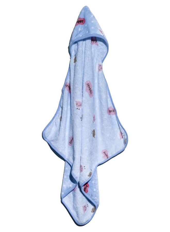 TOTOMO - Baby Fur Hooded Towels New Born Bath Towel Boys and Girls Kids Towels Set Perfect for Infants Kids Bathrobe (Blue, 9 Months - 1Year) - Image 1