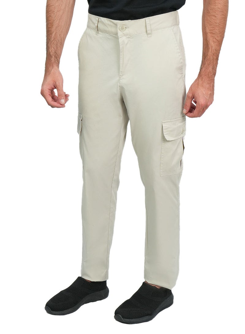 GIORDANO Men’s Relaxed Stretch Twill Cargo Khakis - Image 1