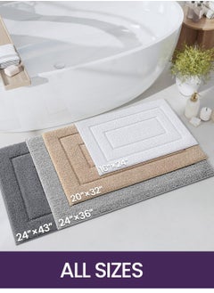 DEXI DEXI Bathroom Rug Mat, Extra Soft Absorbent Premium Bath Rug, Non-Slip Comfortable Bath Mat, Carpet for Tub, Shower, Bath Room, Machine Washable, 20"x32", Beige  - Image 2