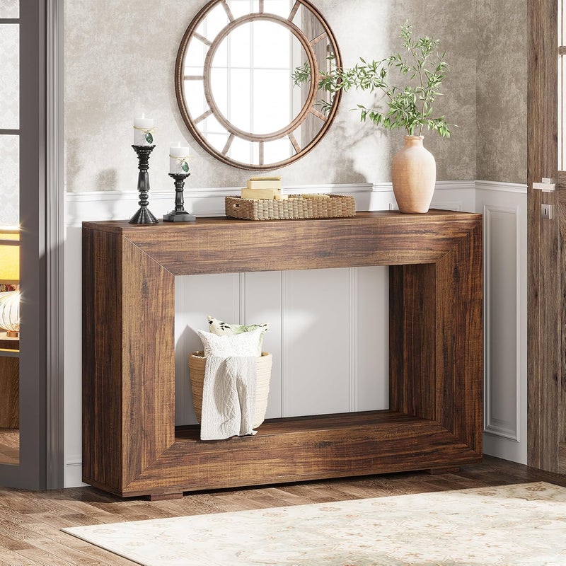Tribesigns Farmhouse Console Table, 47 Inches Entryway Console Table with Storage, Industrial Hallway Accent Table for Living Room, Entrance - Image 1