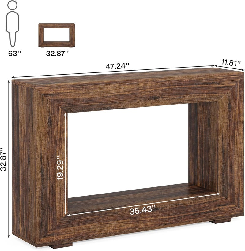 Tribesigns Farmhouse Console Table, 47 Inches Entryway Console Table with Storage, Industrial Hallway Accent Table for Living Room, Entrance - Image 2