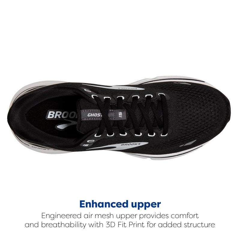 Brooks Men's Ghost 15 Neutral Running Shoe - Black/Blackened Pearl/White - 13 Medium - Image 4