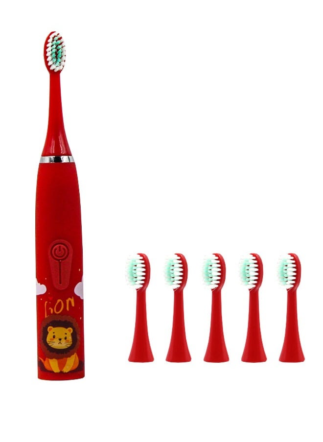 ZCM-HAPPY - Ultrasonic Electric Children's Toothbrush Super Soft Waterproof Teeth Cleaning Artifact USB Charging (6 Heads) - Image 1