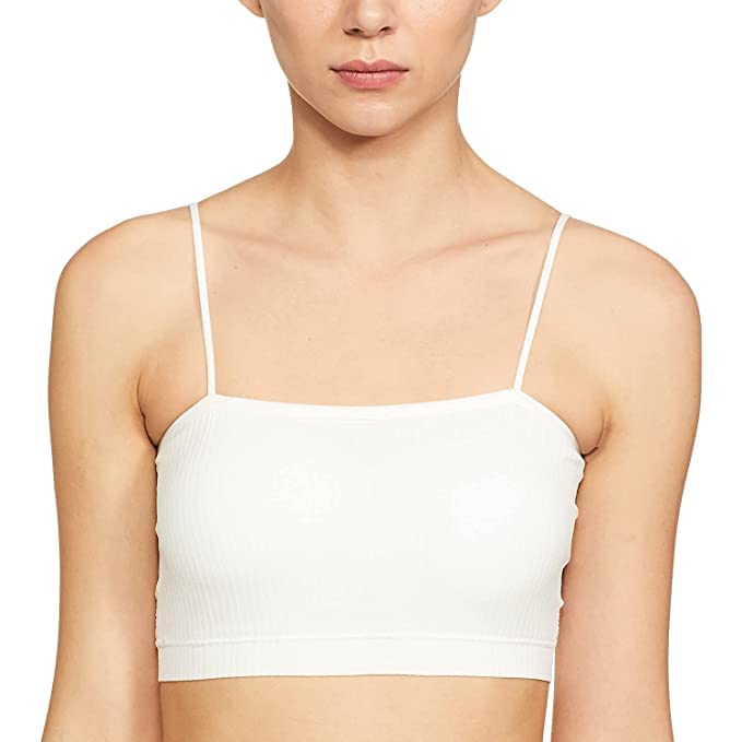 ASJAR Sleeveless Western Ribbed Cami Bra for Women White, Free Size - Image 1