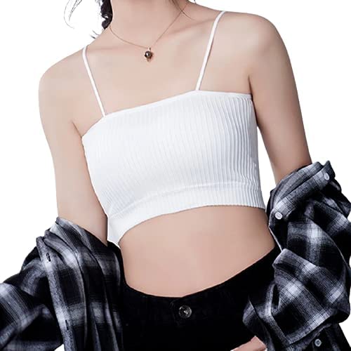 ASJAR Sleeveless Western Ribbed Cami Bra for Women White, Free Size - Image 2