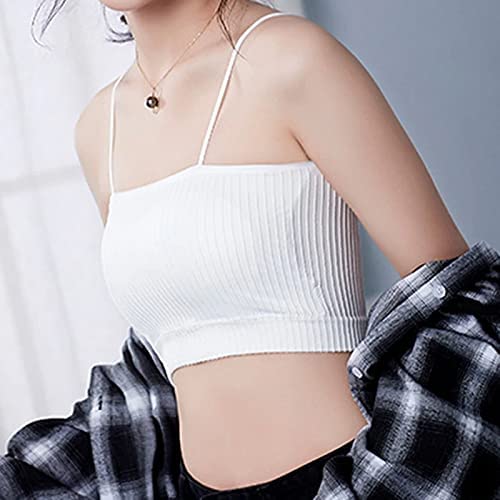 ASJAR Sleeveless Western Ribbed Cami Bra for Women White, Free Size - Image 4