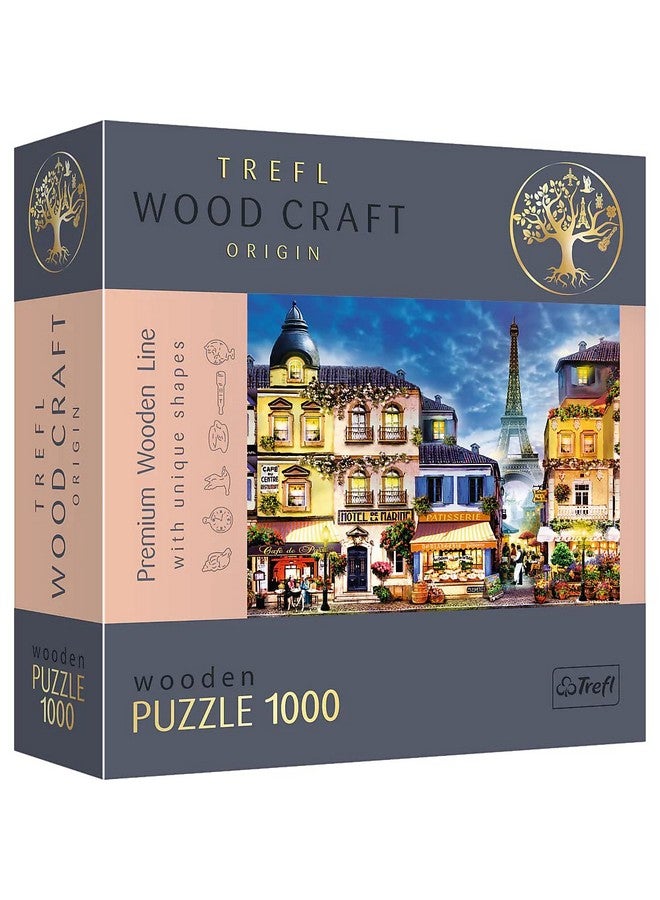 Trefl French Alley 1000 Piece Jigsaw Puzzle Wood Craft 27"x19" Irregular Shapes, 100 Puzzles of French Landmarks and Symbols, Modern Premium Puzzle, DIY, for Adults and Children from 12 Years Old - Image 1