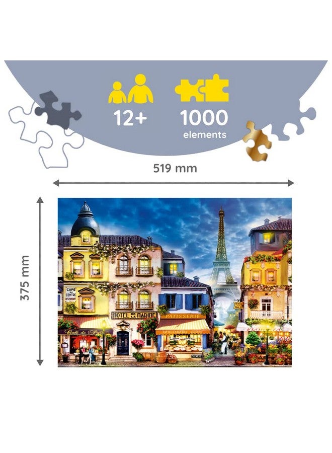Trefl French Alley 1000 Piece Jigsaw Puzzle Wood Craft 27"x19" Irregular Shapes, 100 Puzzles of French Landmarks and Symbols, Modern Premium Puzzle, DIY, for Adults and Children from 12 Years Old - Image 2