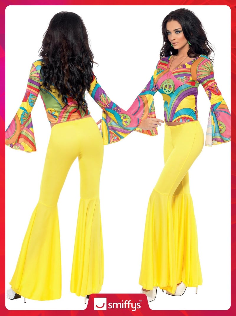 Smiffys 70s Groovy Babe Costume, Yellow, S - US Size 6-8 - Image 4
