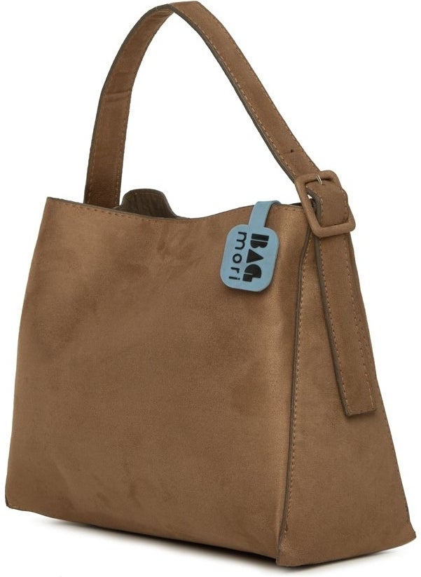 Bagmori Mink Mini Belted Suede Bag  - Image 1