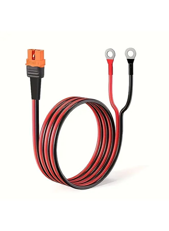 كابل توصيل من XT60 إلى طرف حلقة O 12AWG 10 أقدام، موصل XT60 أنثى إلى طرف حلقة O، سلك معالج بالقصدير النقي لبطارية RC ومحطة الطاقة المحمولة وكابل تمديد للمركبات الترفيهية (RV). - Image 1