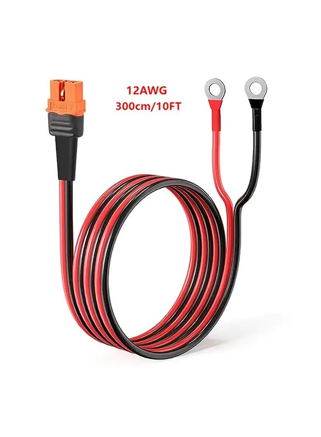 كابل توصيل من XT60 إلى طرف حلقة O 12AWG 10 أقدام، موصل XT60 أنثى إلى طرف حلقة O، سلك معالج بالقصدير النقي لبطارية RC ومحطة الطاقة المحمولة وكابل تمديد للمركبات الترفيهية (RV). - Image 5