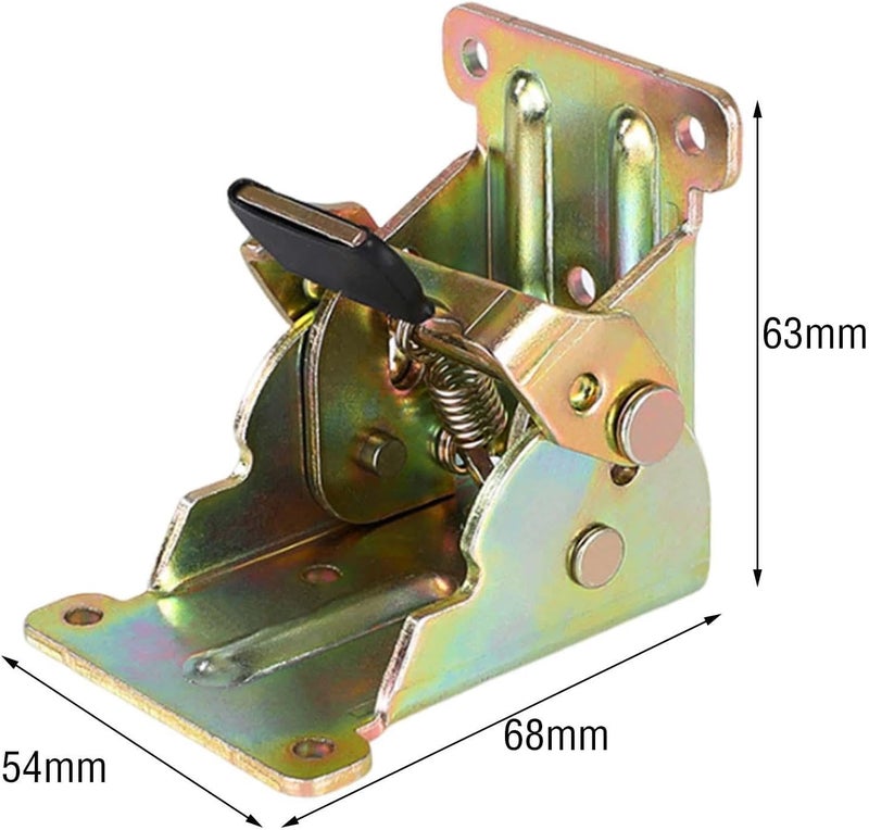 Locking Hinge for Furniture And Bed Support Parts for Easy Folding, Color Plating, 0 to 90 - Image 3