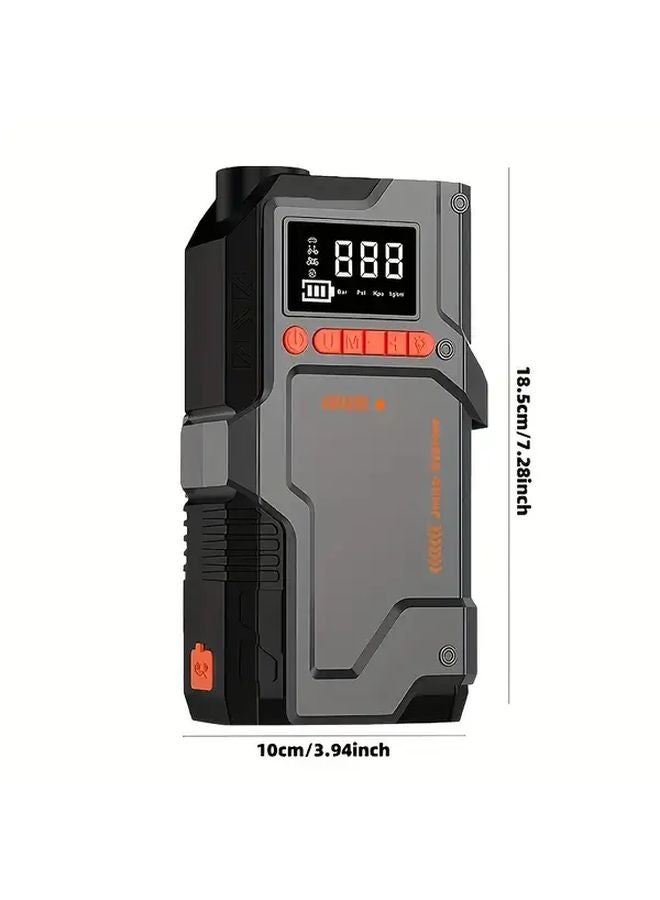 نوع B 9 في 1 شاحن بطارية سيارة مع ضاغط هواء وشاشة عرض LED ومنفذ USB-C - Image 3