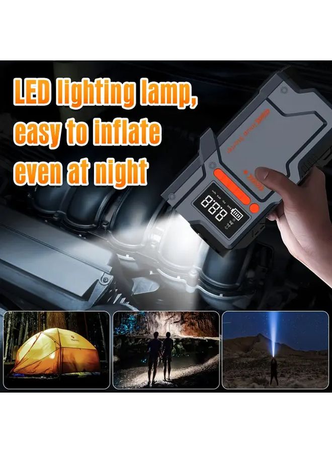 نوع B 9 في 1 شاحن بطارية سيارة مع ضاغط هواء وشاشة عرض LED ومنفذ USB-C - Image 5